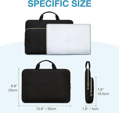 BAGSMART Laptop Case Compatible with 13-13.3 inch Notebook,Compatible with MacBook Pro 14 Inch,MacBook Air,Protective Carrying Bag with Pocket,Handles, Coffee Brown