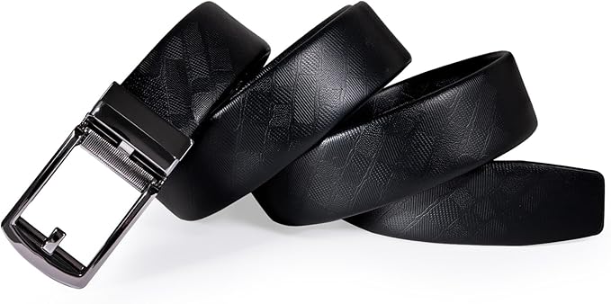 Barry.Wang Mens Belts Leather Ratchet Automatic Buckle Slide Click 1 3/8" Designer Dress Fashion Classic Casual Work Business