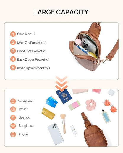 Telena Crossbody Bags for Women Leather Cross Body Sling Bag for Woman Travel