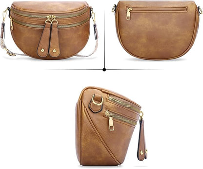 KKXIU Crossbody Sling Bag for Women Trendy Fanny Pack Vegan Leather Chest Bag | Trendy