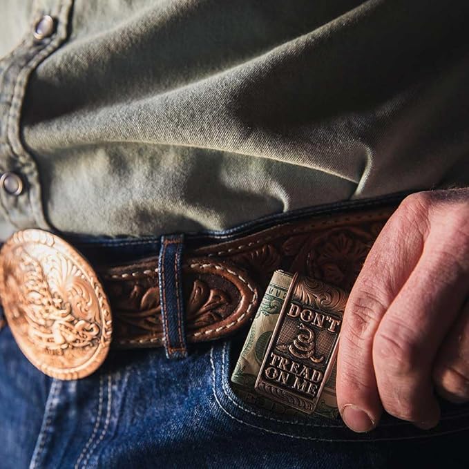Montana Silversmiths Made in the USA Western Lifestyle Money Clip (Vintage Bronze Gadsden)