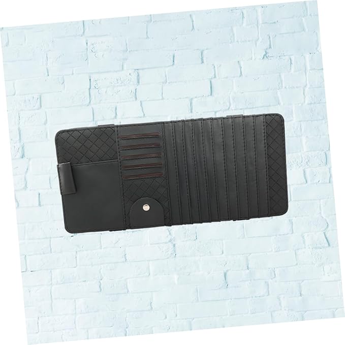 SHERCHPRY 2pcs Sun Visor Storage Bag Vehicle Storage Bag Cd Holder Car Visor Organizer Leather Organizer