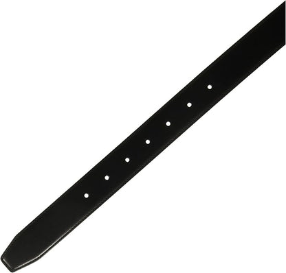 Perry Ellis Men's Portfolio Hi-lo Reversible Leather Dress Belt, Matte Finish, Stitched Edges Silver Prong Buckle, 1.5” Width