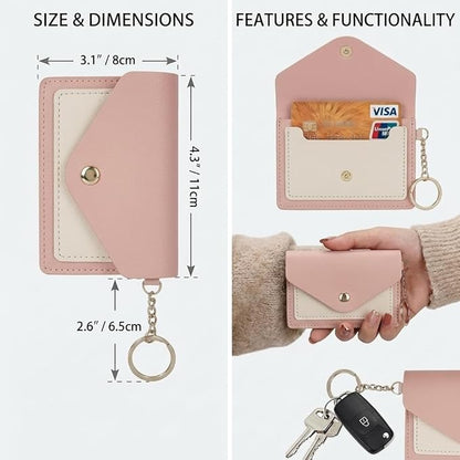BIHRTC Silicone Key Ring Bracelets Wristlet Keychain Wallet with Net Chapstick Holder for Women