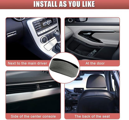 Sunglasses Holder for Car Visor, Leather Auto Glasses Storage Case, Car Sun Visor Eyeglasses Holder Protective Box, Universal Automotive Interior Accessories for Man Women (Grey)