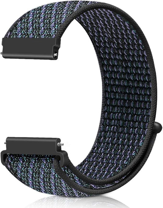 20mm Nylon Quick Release Band Compatible with Samsung Galaxy Watch 7 6 5 4 40mm 44mm/Garmin Vívoactive 6/5/3/3 Music/Forerunner 570 42mm/55/158/165/245/645/Amazift Active 2/Active/T-Rex 3 Pro 44mm
