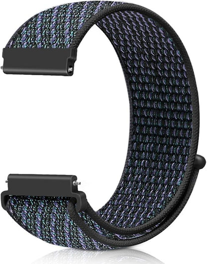 22mm Nylon Quick Release Watch Band Compatible with Samsung Galaxy Watch 3 45mm/Gear S3 Frontier/Garmin Venu 4 45mm/3 45mm/2/Vivoactive 4/Forerunner 570(47mm)/255/265/Amazfit Helio/Bip 6/5/Balance 2