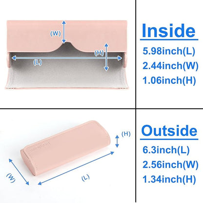 RayLove Glasses Case Hard Shell, Travel Sunglasses Case, Leather Hard Eyeglass Case for Women, Reading Glasses Case for Men