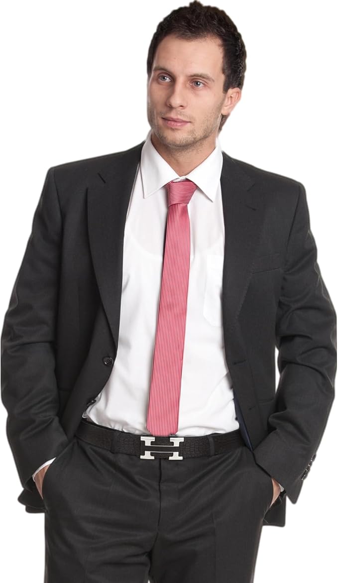 Aurolran Men&Womens Leather Dress Belt Business Automatic Buckle Belt Color-Black Silver Gold