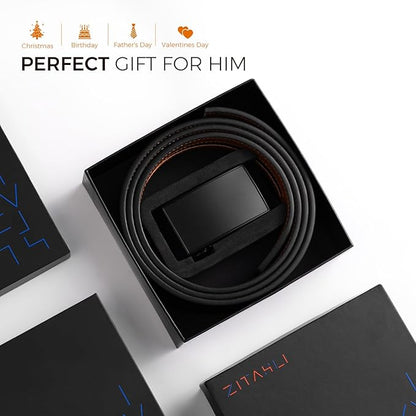 Zitahli Ratchet Belts for Men,Adjustable for Gift mens belt Leather For Dress and Casual Trim to Fit,Men's Accessories