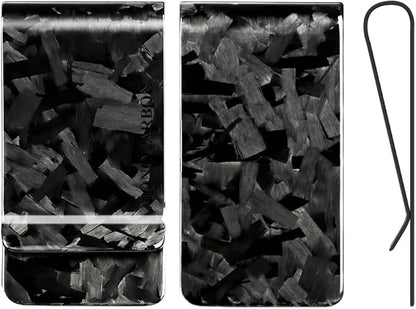 MONOCARBON Carbon-Fiber-Money-Clip-for-Men, Minimalist-Money-Holder for Cash, High Elastic Carbon-Fiber-Wallet, Slim and Durable