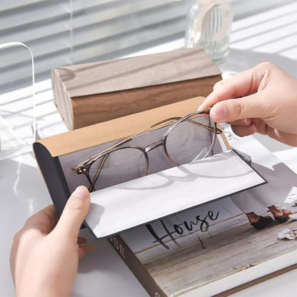 Philley Dual Glasses Case 2-in-1 PU Leather Hard Shell Double Eyeglasses case for Women & Men