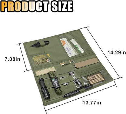 Tactical Molle Car Sun Visor Organizer, Large Molle Visor Panel Storage Pouch Holder, Tactical Gear Truck Storage Shelf, 600D Car Sunshade Storage Bag for Large Vehicle (Army Green)