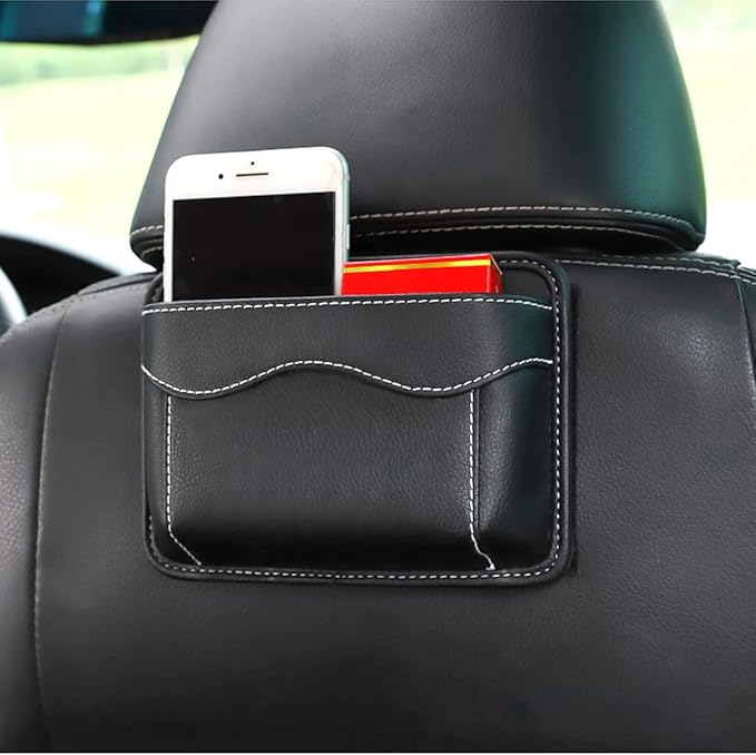 Moly Magnolia Car Seat Side Pocket Organizer, American Flag PU Leather Storage Bag, Pen Phone Holder Tray Pouch Seat Gap Filler, Interior Accessories for Auto Door Window Console (Beige)