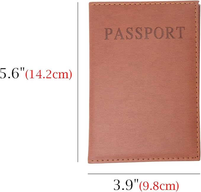 Honbay 2PCS Artificial Leather Passport Holder Cover Passport Case for Men and Women