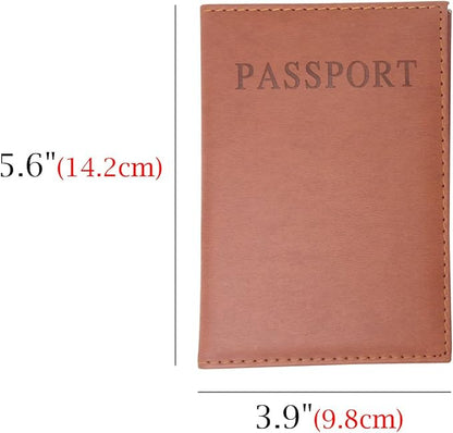 Honbay 2PCS Artificial Leather Passport Holder Cover Passport Case for Men and Women