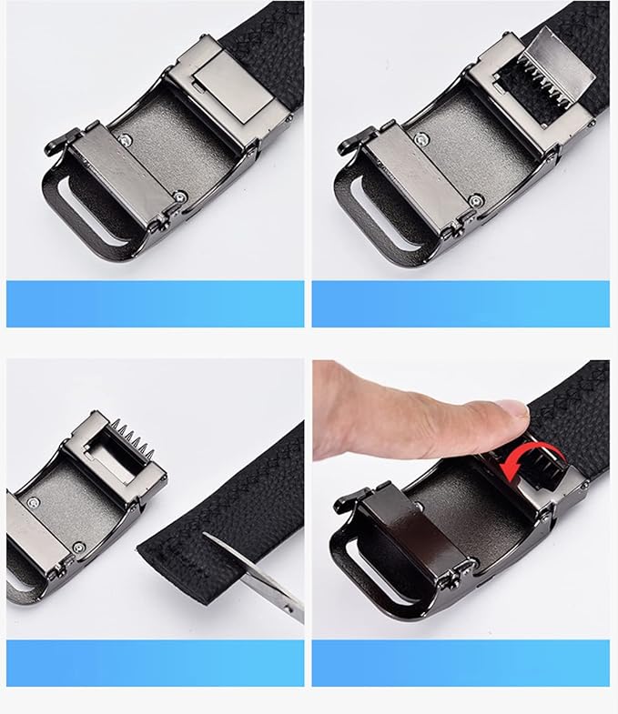 Luxury Men's Belts Red Leather Wolf Head Buckle 1.38 inch Width Used for Mens Dress Casual Adjustable Belt