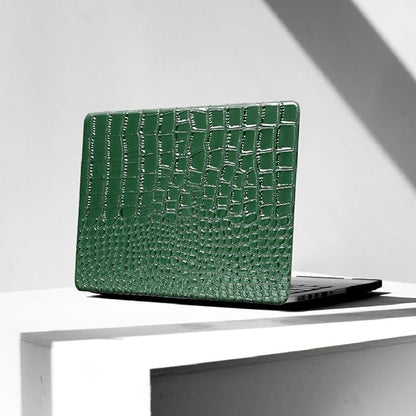 KEROM Compatible for Crocodile MacBook Pro 13 Inch Case 2026 2022-2016 M2 M1 A2338 A2289 A2251 A2159 A1989 A1706 A1708, Textured Aligator Skin Snakeskin PU Leather Case & Keyboard Cover, Emerald Green