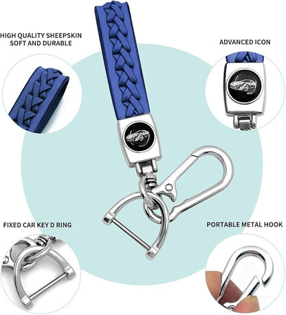 Creativity Suitable for BMW key fob Cover. Advanced soft TPU key box is compatible with F30 F45 F55 G20 G30 X1 X3 X4 X5 X6 X7 3 5 6 7 8 M5 M6 GT series smart key (Type B Blue Key Case + key chain set)