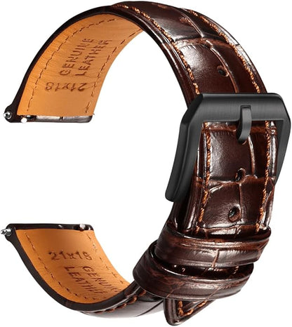 REZERO Leather Watch Bands for Men, Quick Release Watch Straps, Luxury Italian Alligator Grain Embossed Band Replacements 19mm 20mm 21mm 22mm