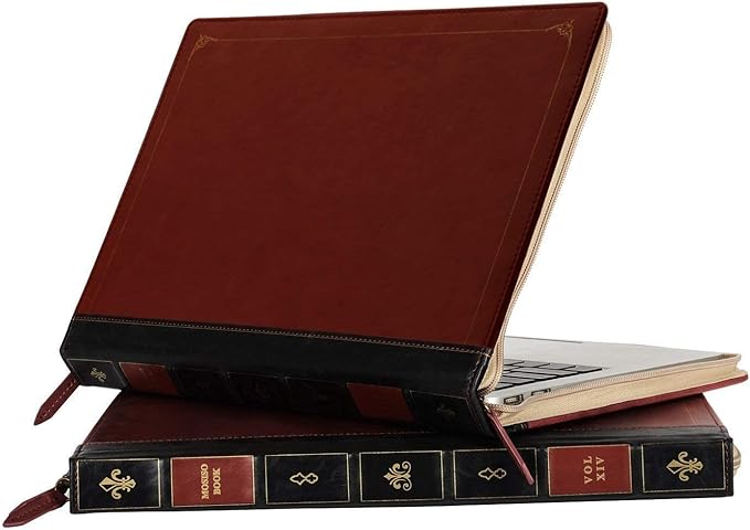 MOSISO Compatible with MacBook Air 15 inch 2025 2024 2023 M4 M3 M2/Pro 15 inch Case A1990 A1707 2019-2016, PU Leather Laptop Sleeve Vintage Retro Zippered Portfolio Protective Case Cover, Wine Red