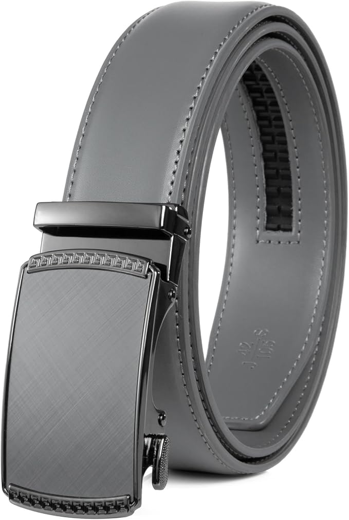 Founders & C Ratchet Belts for Men-Black/Brown Belt Leather 1 3/8" for Casual Dress-Micro Adjustable Belt