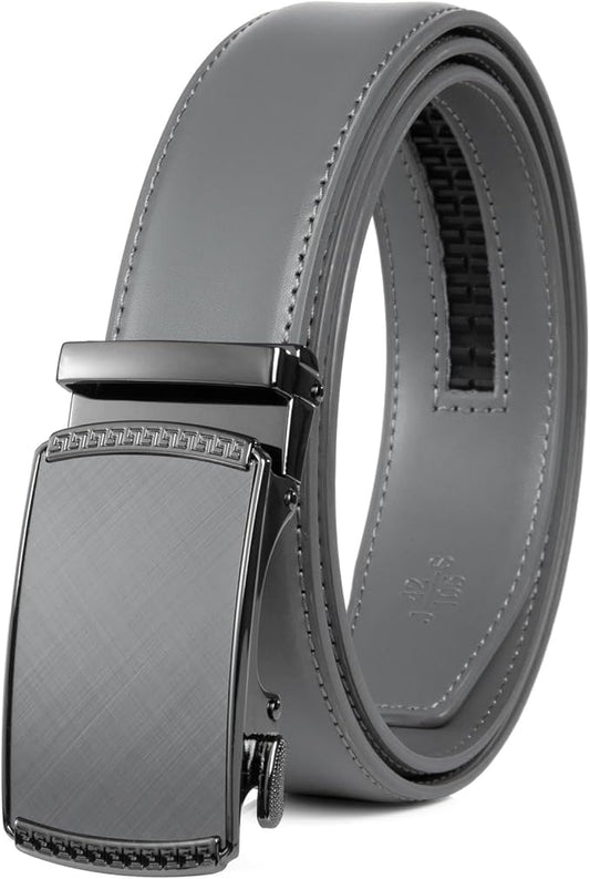 Founders & C Ratchet Belts for Men-Black/Brown Belt Leather 1 3/8" for Casual Dress-Micro Adjustable Belt