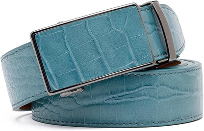 Fabio Valenti Mens Belt,Ratchet Belt Dress with 1 3/8" Genuine Leather with Easier Adjustable Buckle, Trim to Fit