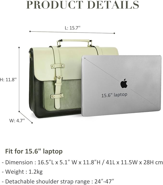 ECOSUSI Laptop Bag for Women Vegan Leather Messenger Bag Fashion Briefcase Computer Satchel Bag