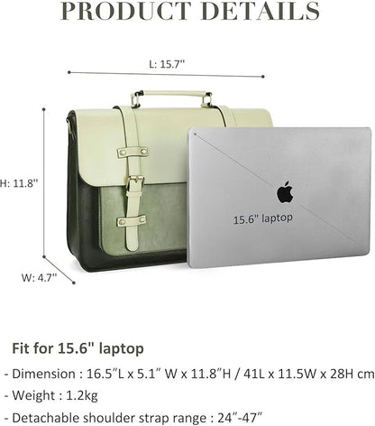 ECOSUSI Laptop Bag for Women Vegan Leather Messenger Bag Fashion Briefcase Computer Satchel Bag