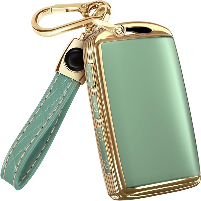 Lucrum Compatible with Mazda Key Fob Cover & Leather Keychain - TPU Case for 3, 6, CX-5 CX-9 CX-30 CX-50 CX-70 (2019-2025)