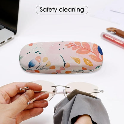 PERFECTSIGHT Hard Shell Eyeglasses Case, PU Leather Protective Glasses Case, Cute Eyeglass Case for Women Men Girls