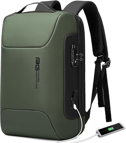 BANGE 15.6INCH Slim Laptop Backpack，Office Business Laptop with Lock, Anti Theft Travel Backpack with USB3.0 Charging Port for Men and Women…