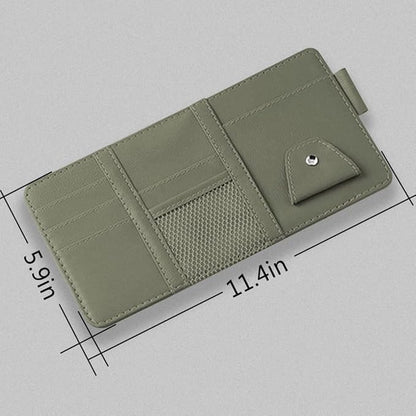 1 Pack Car Sun Visor Organizer, Sunglasses Holder for Car Sun Visor, Auto Interior Accessories Pocket Organizers Can Store for Sunglasses, Documents, Cards, Pen, Drivers License (Grey)