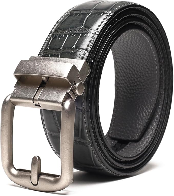 Fabio Valenti Mens Belt,Ratchet Belt Dress with 1 3/8" Genuine Leather with Easier Adjustable Buckle, Trim to Fit