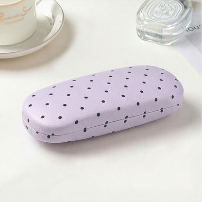 Glasses Case Hard, Cute Sunglasses Case for Women Leather Protective Case for Eyeglass with Cleaning Cloth