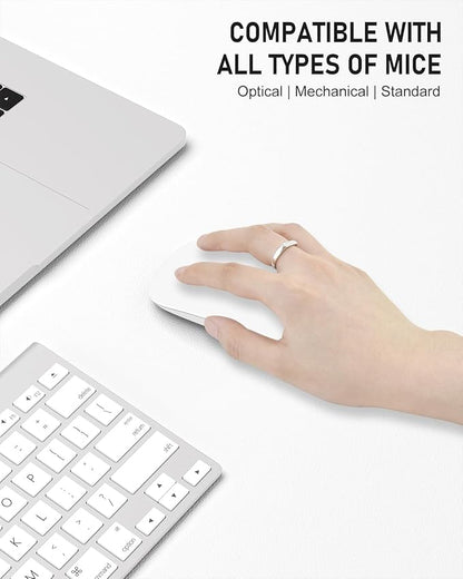 Desk Pad, 23.6" x 13.8" PU Leather Non-Slip Desk Mat Large Mouse Pad for Desktop, Waterproof Laptop Computer Writing Mat for Office, Home, Work, Gaming, White