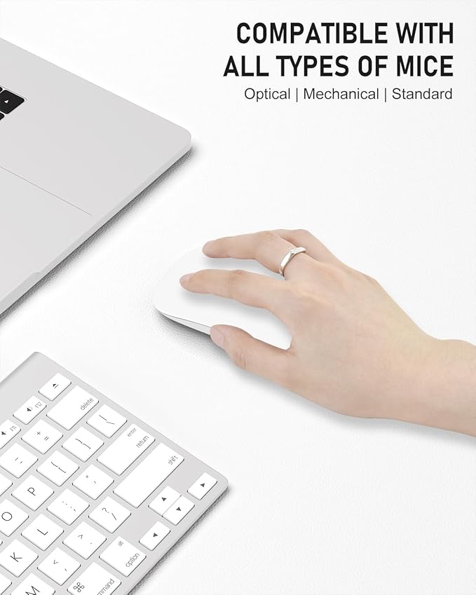 Desk Pad, 48" x 17" PU Leather Non-Slip Desk Mat Large Mouse Pad for Desktop, Waterproof Laptop Computer Writing Mat for Office, Home, Work, Gaming, White