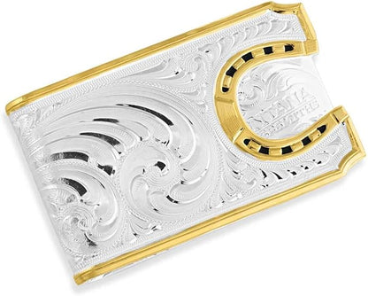 Montana Silversmiths Made in the USA Western Lifestyle Money Clip (Two-Tone Carved Horseshoe)