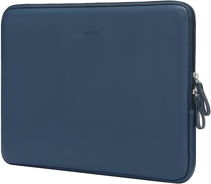 MOSISO Laptop Sleeve Bag 13 inch Compatible with MacBook Neo 13 A18/Air 13.6 inch 2026-2022 M4 M3 M2/Air 13 inch 2022-2018 M1/Pro 13 2026-2016 M2 M1, PU Leather Padded Bag Waterproof Case,Peacock Blue