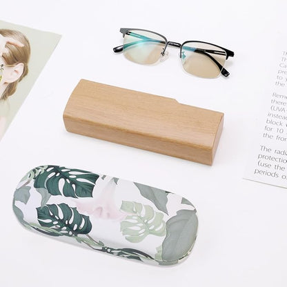 PERFECTSIGHT Hard Shell Eyeglasses Case, PU Leather Protective Glasses Case, Cute Eyeglass Case for Women Men Girls