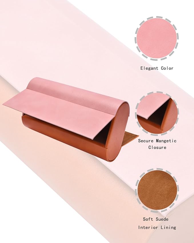 Philley Dual Glasses Case 2-in-1 PU Leather Hard Shell Double Eyeglasses case for Women & Men