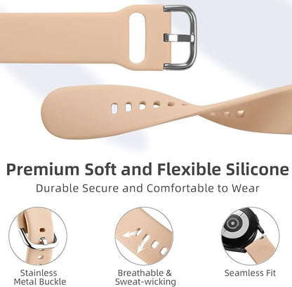 DaQin 10 Pack Bands Compatible with Samsung Galaxy Watch 7/6/5/4 40mm 44mm/Watch 6 Classic 43mm 47mm/Watch 5 Pro 45mm/Watch 4 Classic/Active 2 Band, 20mm Soft Silicone Sport Strap Wristbands Women Men