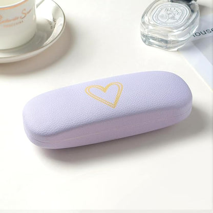 Glasses Case Hard Shell, Leather Protective Case for Sunglasses with Cleaning Cloth, Cute Eyeglass Cases for Women