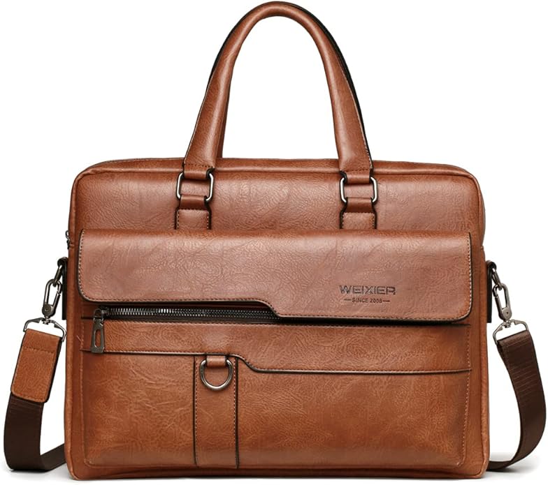 Hebetag Small Leather Sling Shoulder Bag Messenger Pack for Men Women Outdoor Travel Business