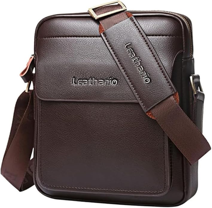Leathario Crossbody Bag For Men Vegan Leather Shoulder Messenger Purse Sling Satchel Bag For Work Business Travel | Vegan Leather, Purse, For Work, Business, Travel