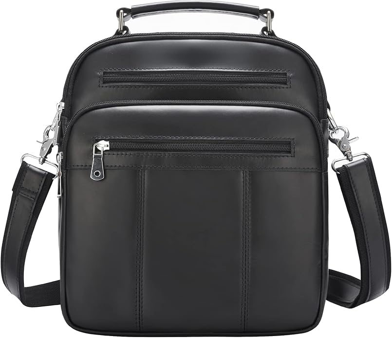 Jack&Chris Leather Messenger Bag for Men, Man Purse Crossbody Bags for Work Business