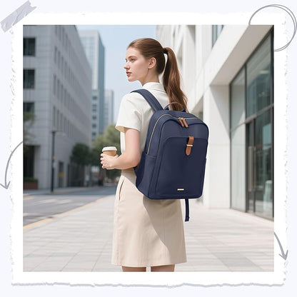 Laptop Backpack for Women,Casual Work Business Backpacks Purse Carry on Travel Backpack,15.6 Inch,Navy Blue