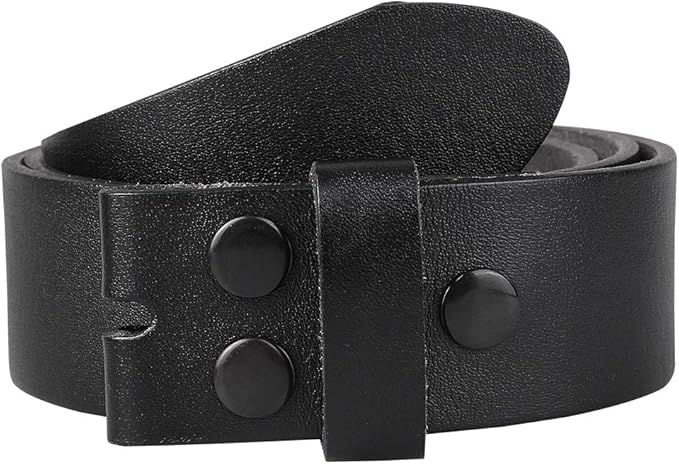 NPET Men's Full Grain Leather Belt Vintage Distressed Style with Snap-On Strap 1 1/2" Wide without Buckle
