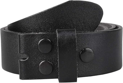 NPET Men's Full Grain Leather Belt Vintage Distressed Style with Snap-On Strap 1 1/2" Wide without Buckle